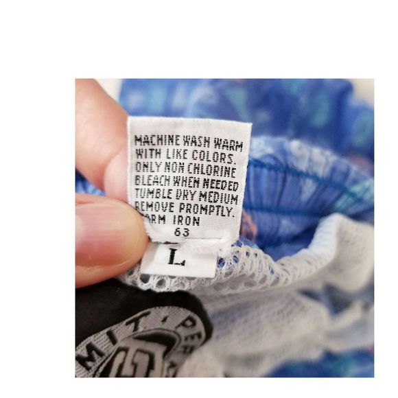 Vintage swim shorts permit large blue Cotton 90's print sku3134 - Picture 7 of 12